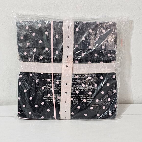 Victoria's Secret Flannel Long Pajama Set - Black / Blossom Dot - Size S/Regular - Picture 3 of 4